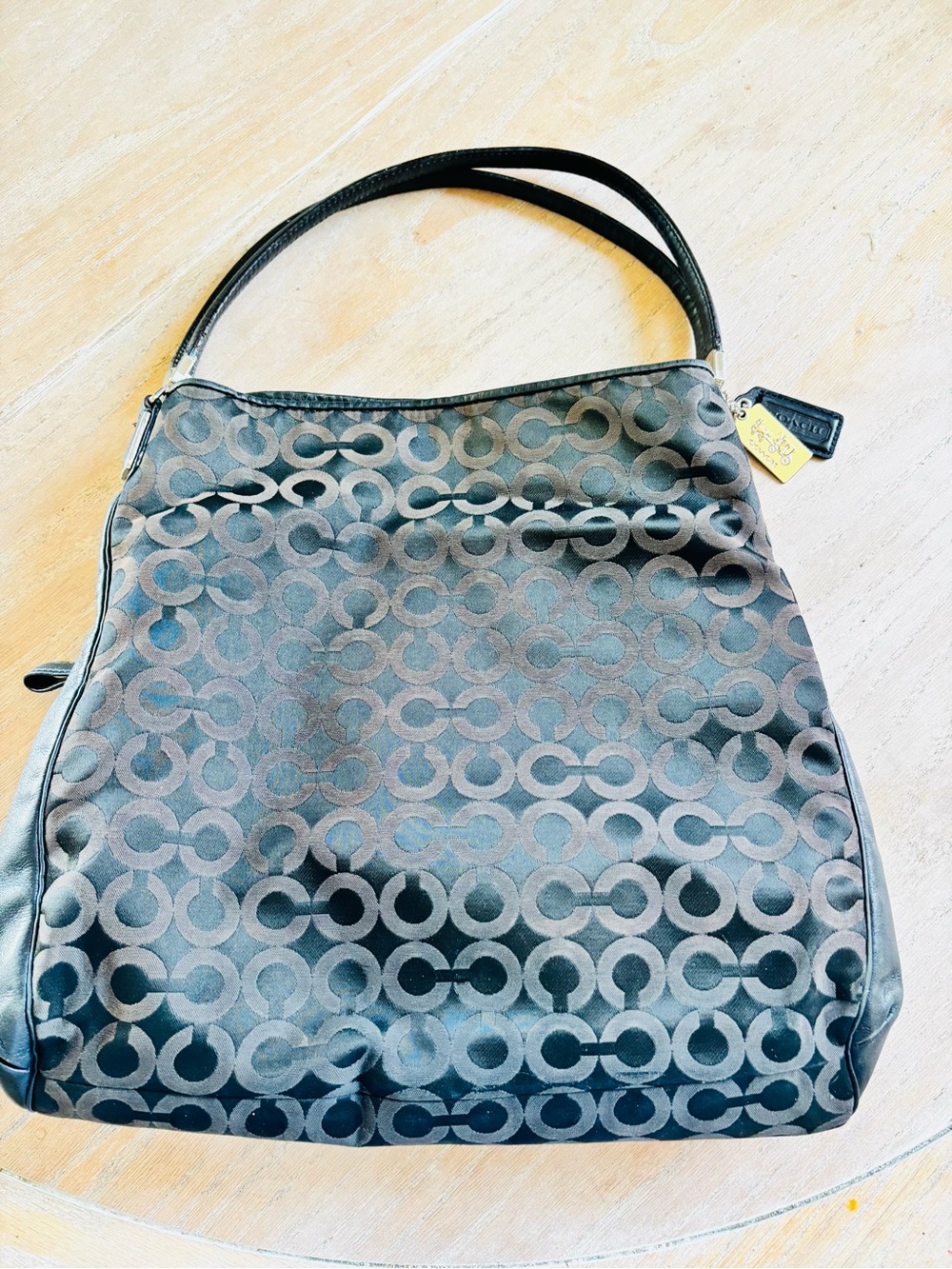 Coach Madison Black Phoebe Op Art Signature Hobo Bag EUC - Picture 5 of 16